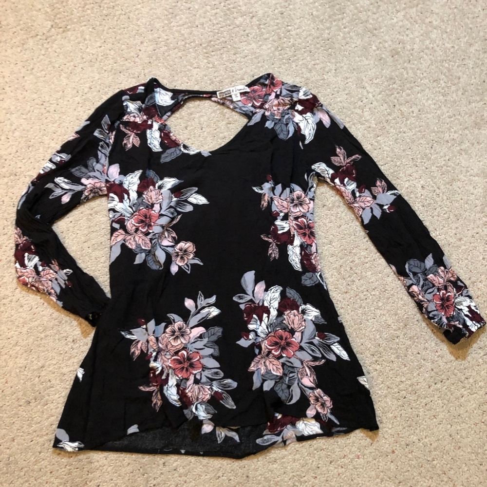 Gypsies & Moondust Black Floral Top